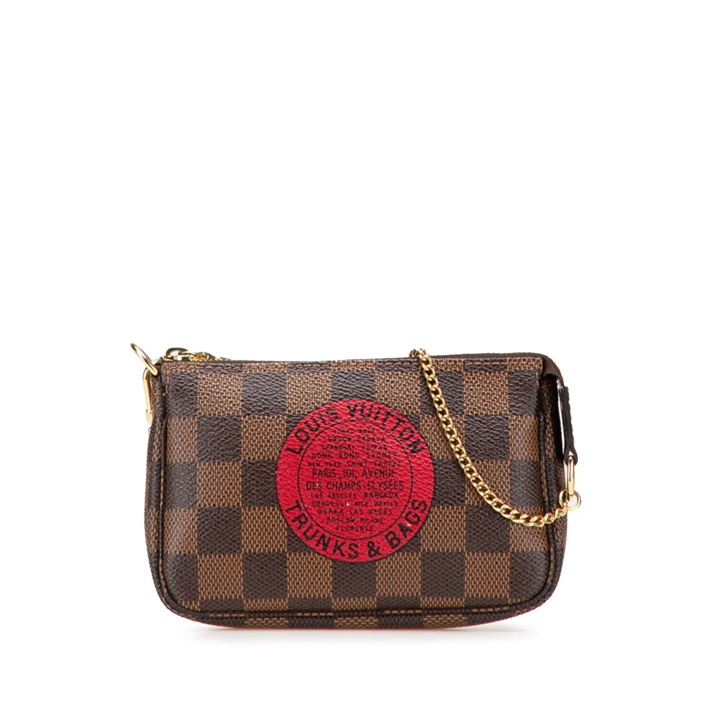 Brown Louis Vuitton Damier Ebene Trunks and Bags Mini Pochette Accessoires
