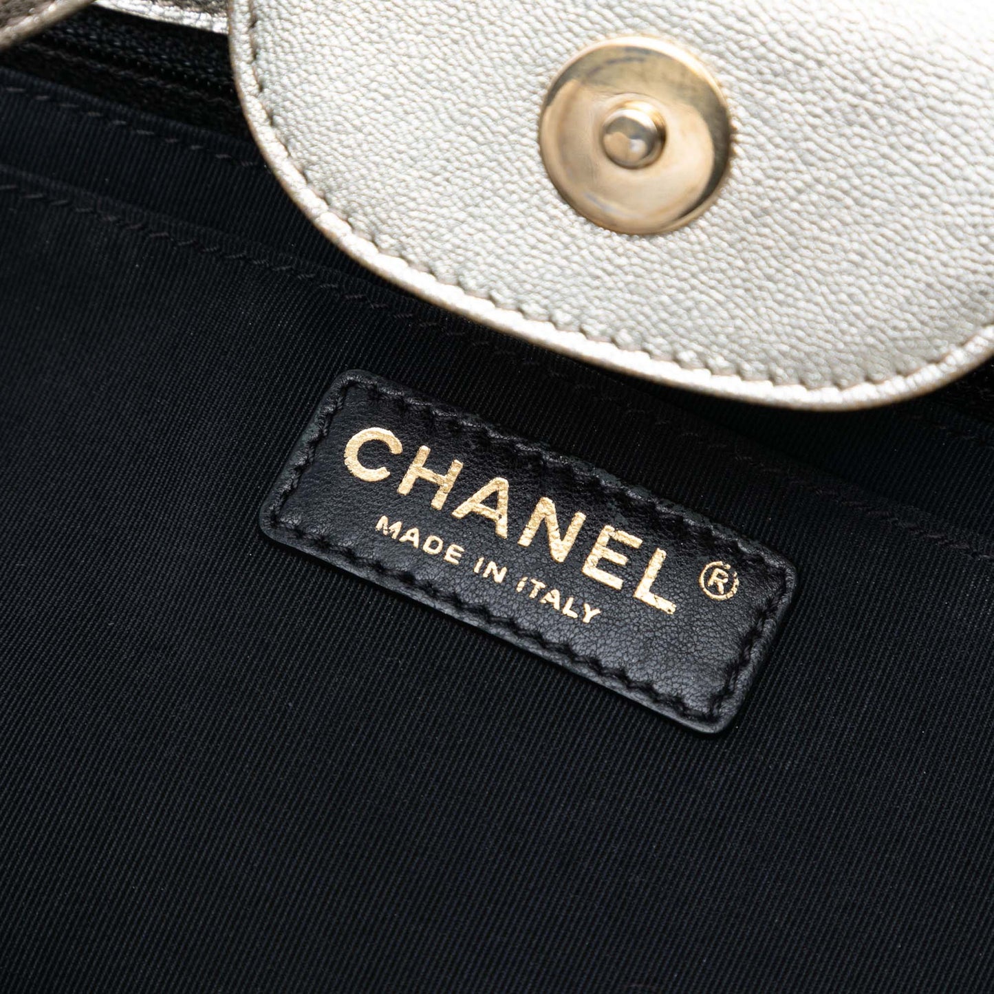Silver Chanel Large Bicolor Metallic Goatskin and Calfskin Boy Tote