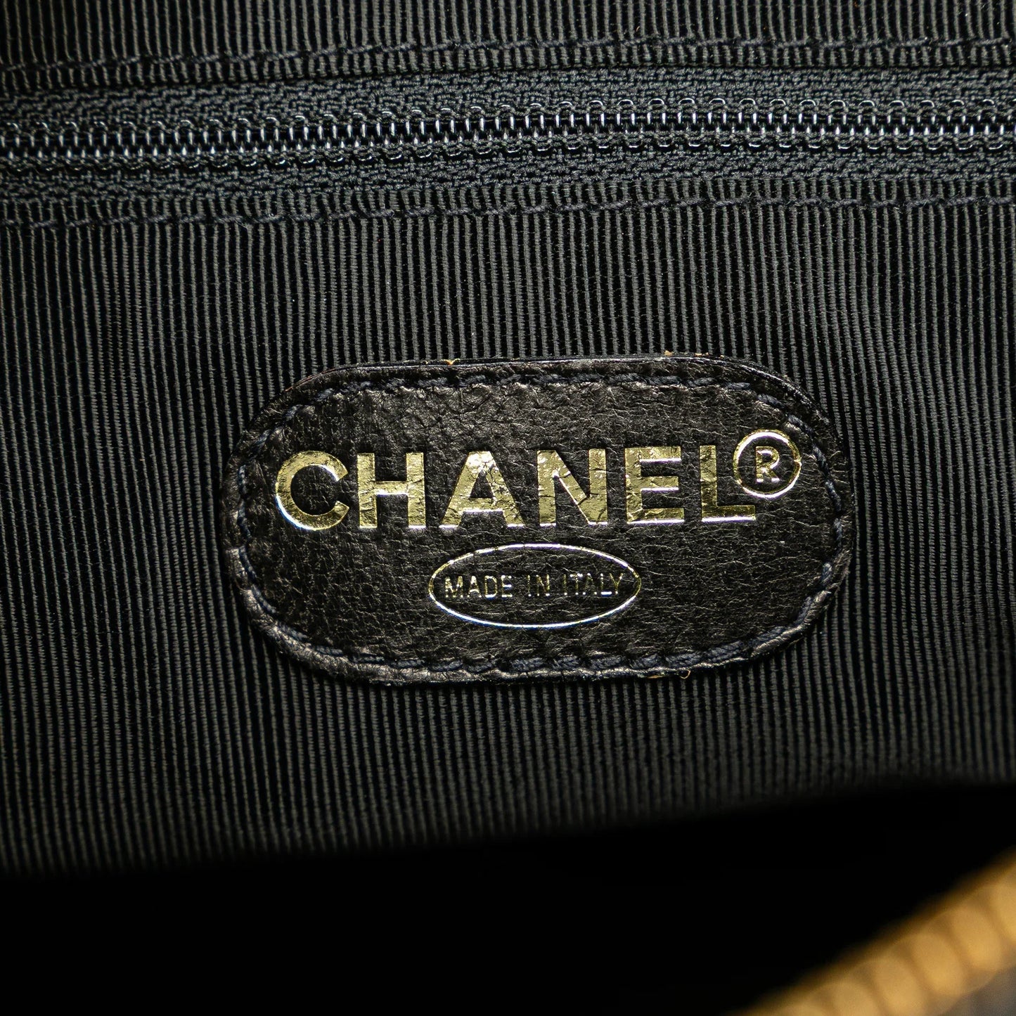 Black Chanel Caviar Logo Shoulder Bag