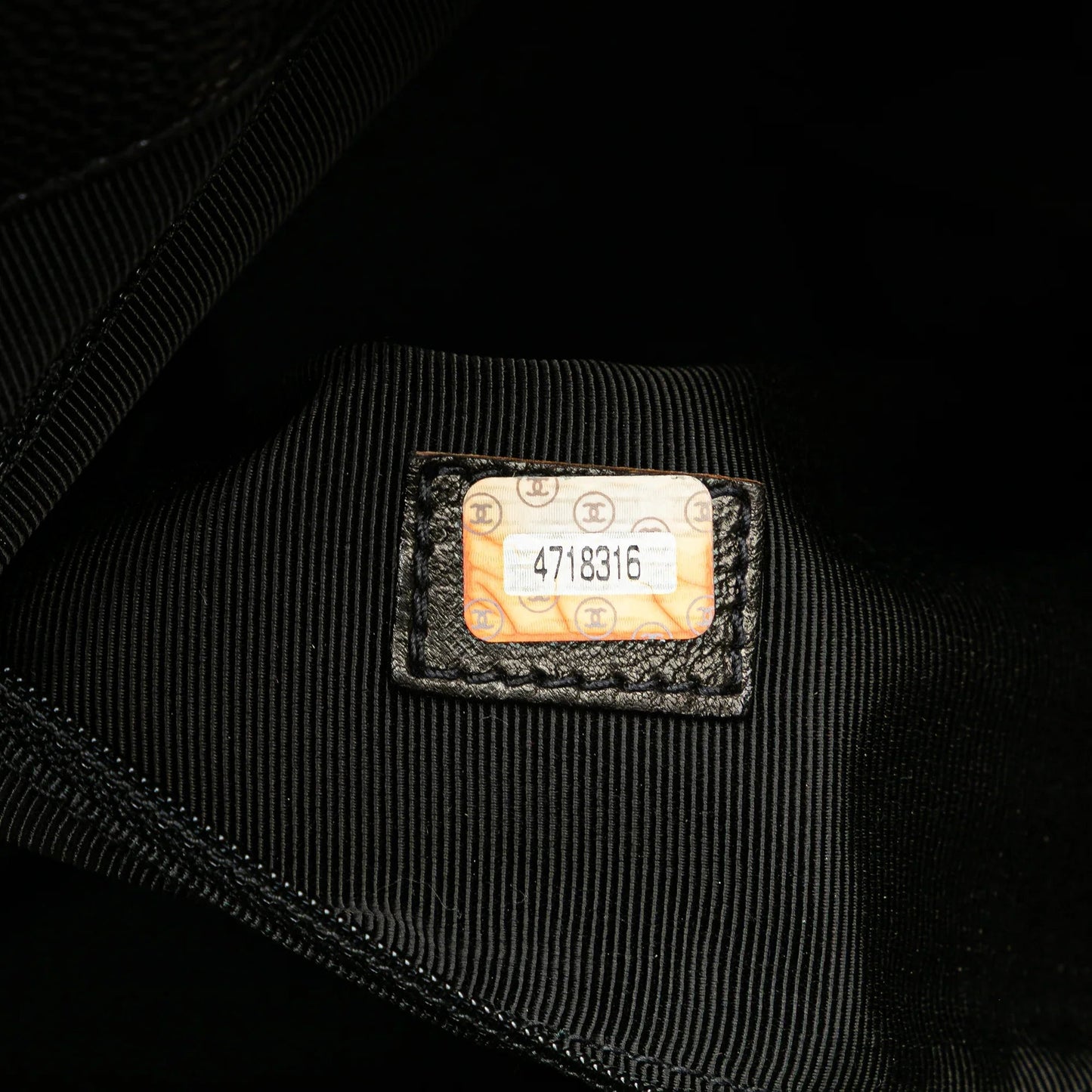 Black Chanel Caviar Logo Shoulder Bag