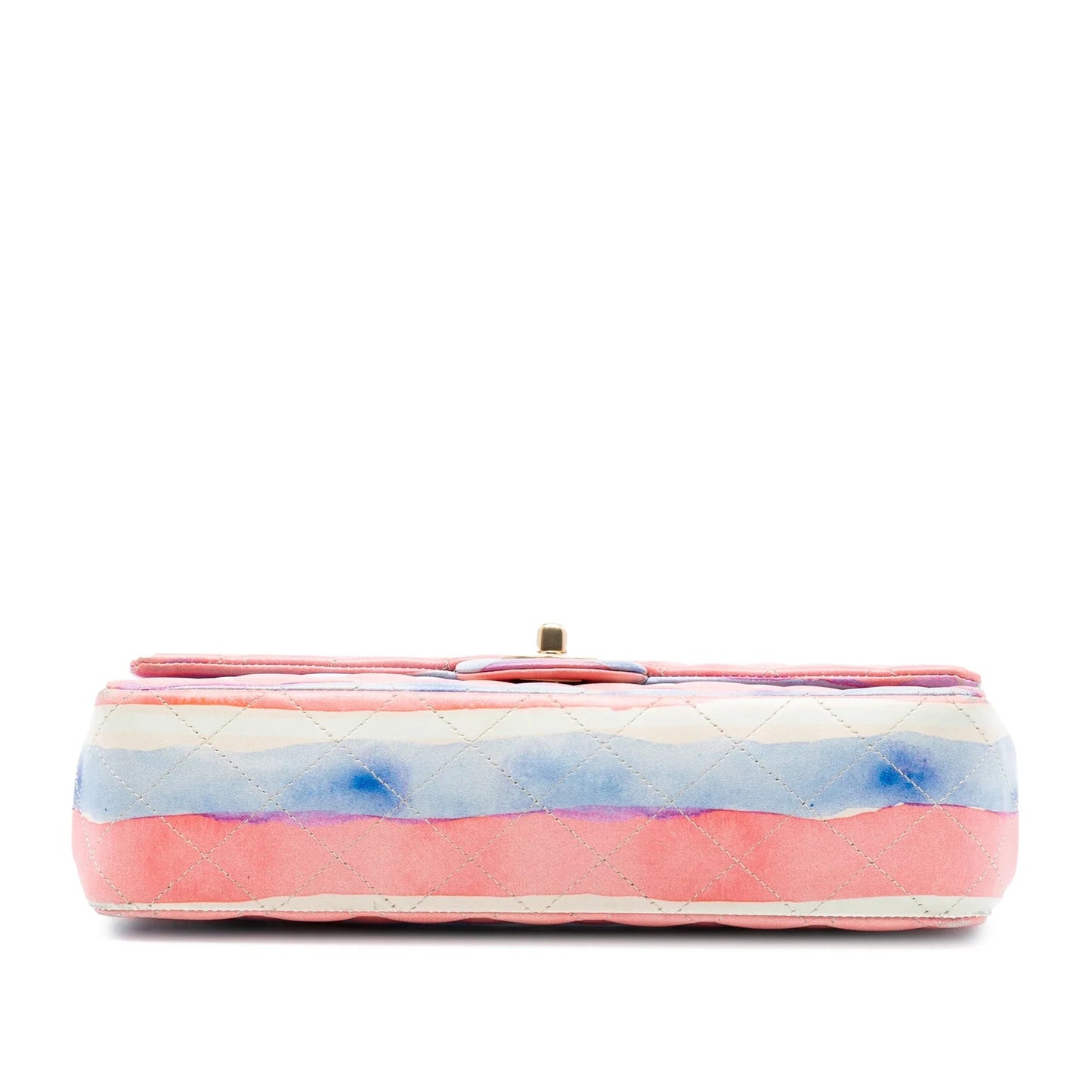 Pink Chanel Medium Classic Printed Lambskin Watercolor Double Flap Shoulder Bag