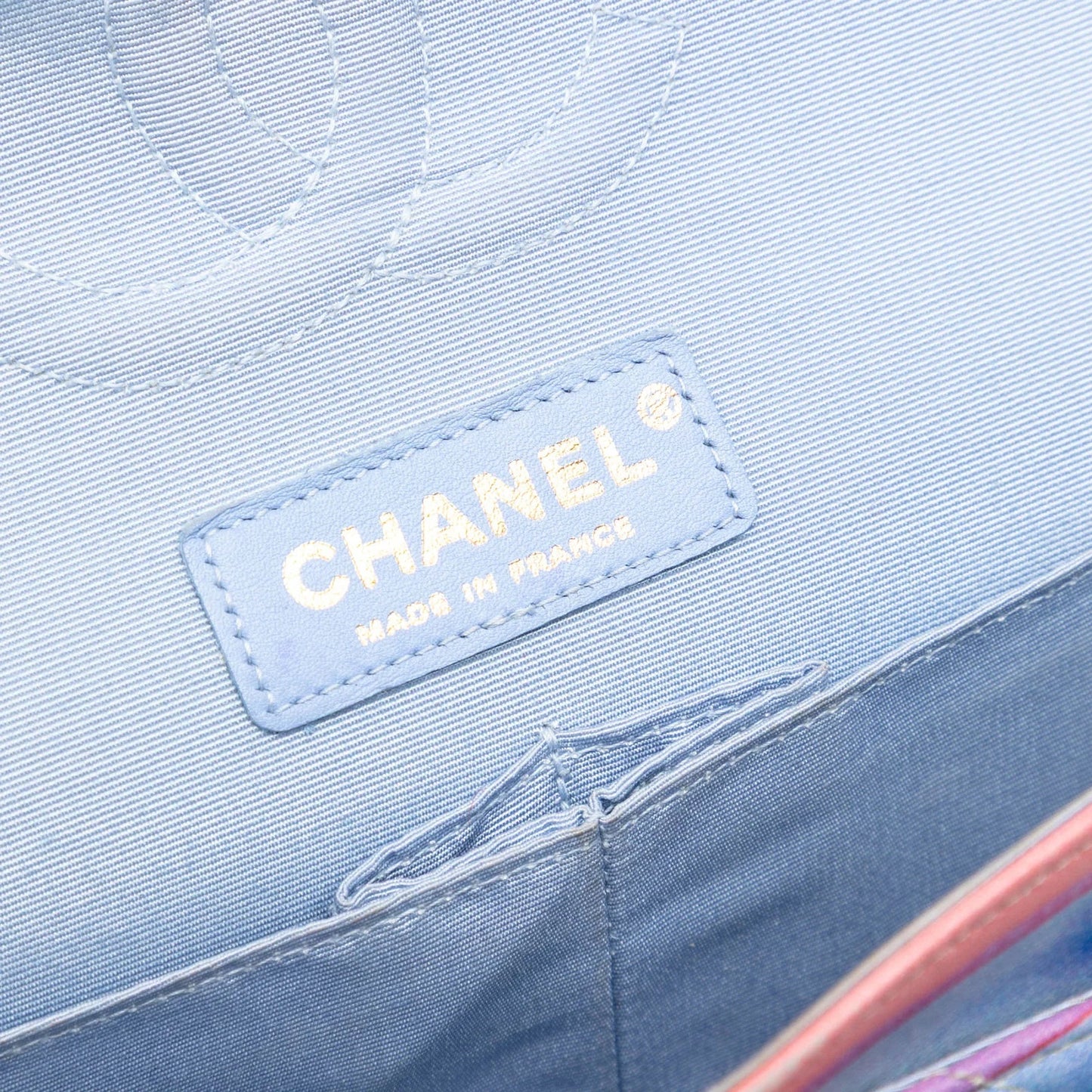 Pink Chanel Medium Classic Printed Lambskin Watercolor Double Flap Shoulder Bag