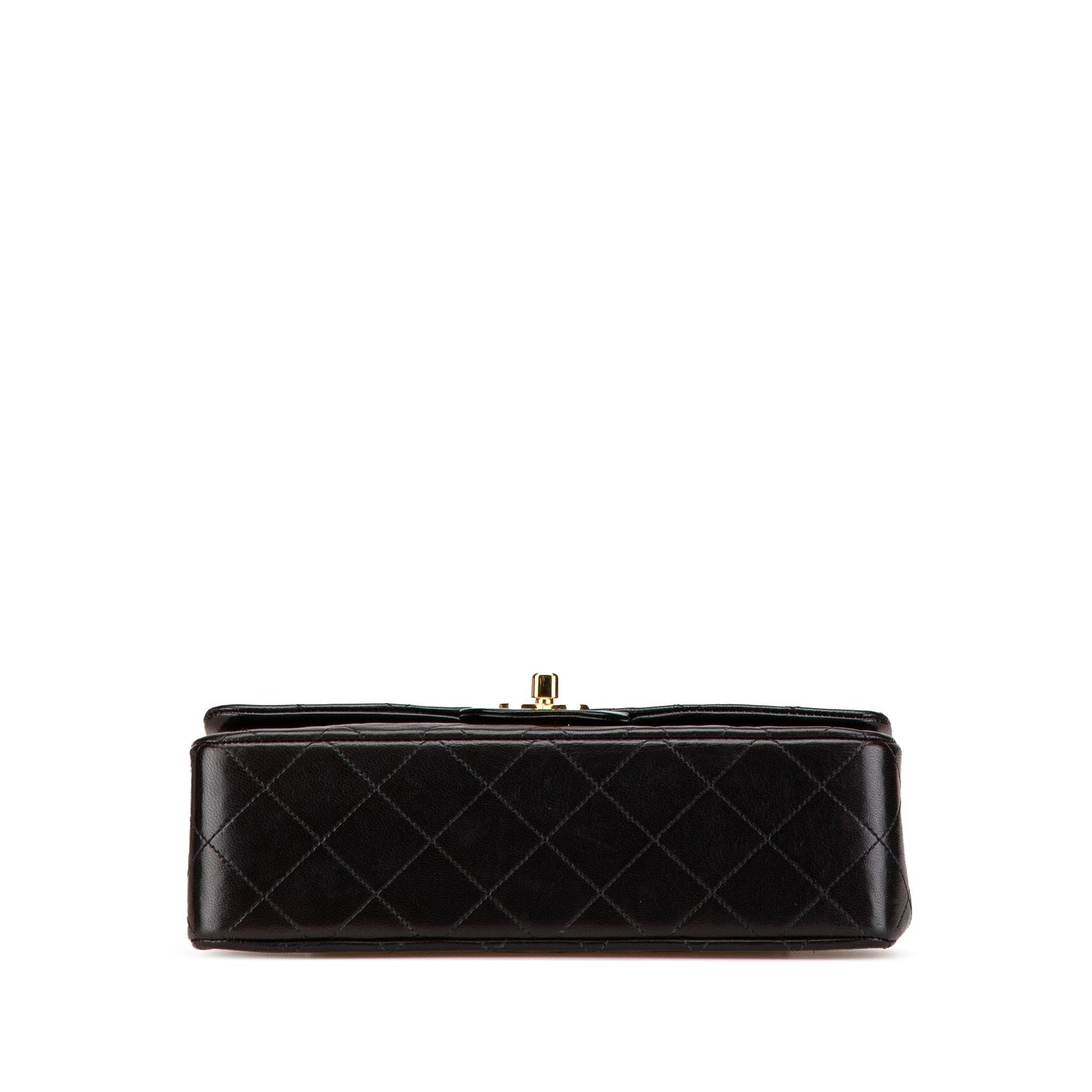 Black Chanel Small Classic Lambskin Double Flap Shoulder Bag