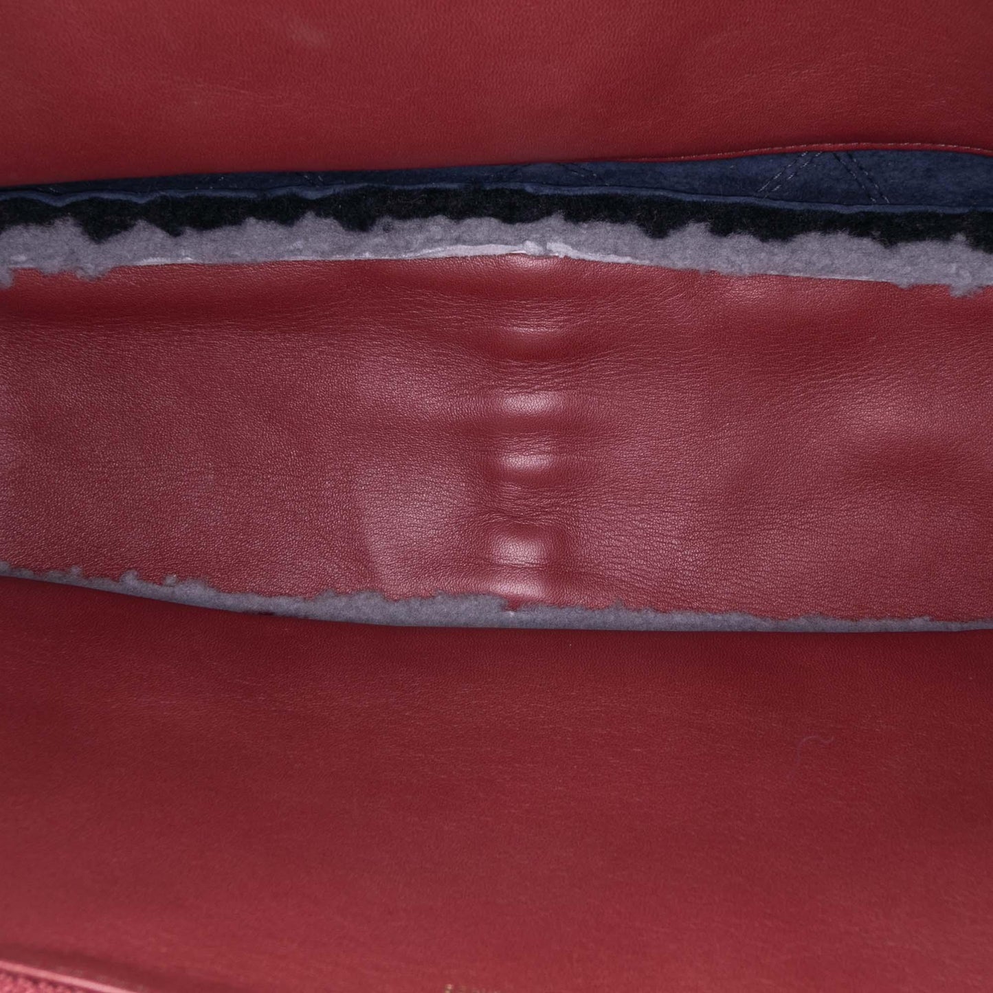 Red Chanel Medium Quilted Shearling Single Flap Shoulder Bag