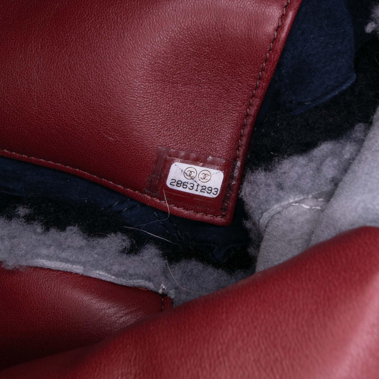 Red Chanel Medium Quilted Shearling Single Flap Shoulder Bag