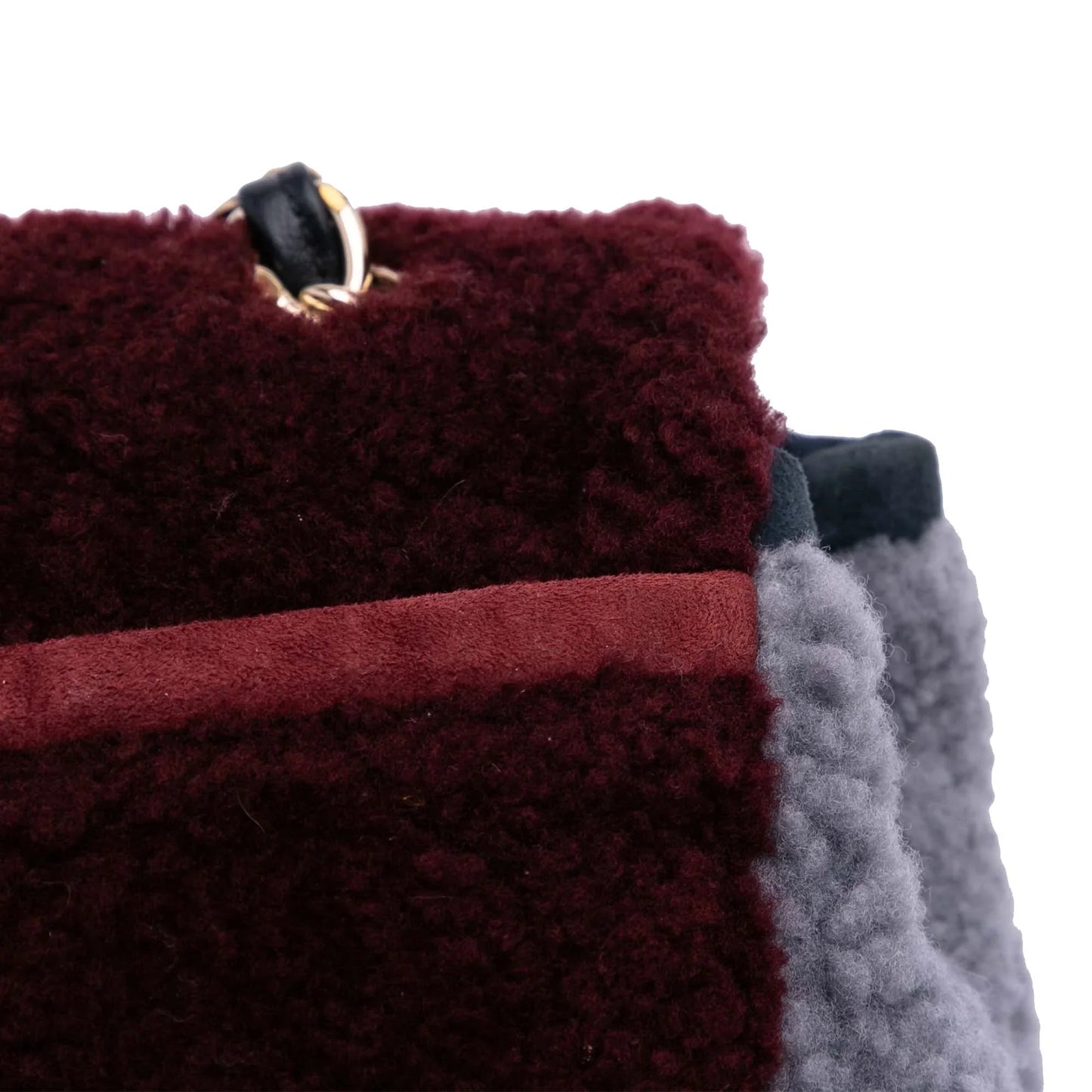 Red Chanel Medium Quilted Shearling Single Flap Shoulder Bag