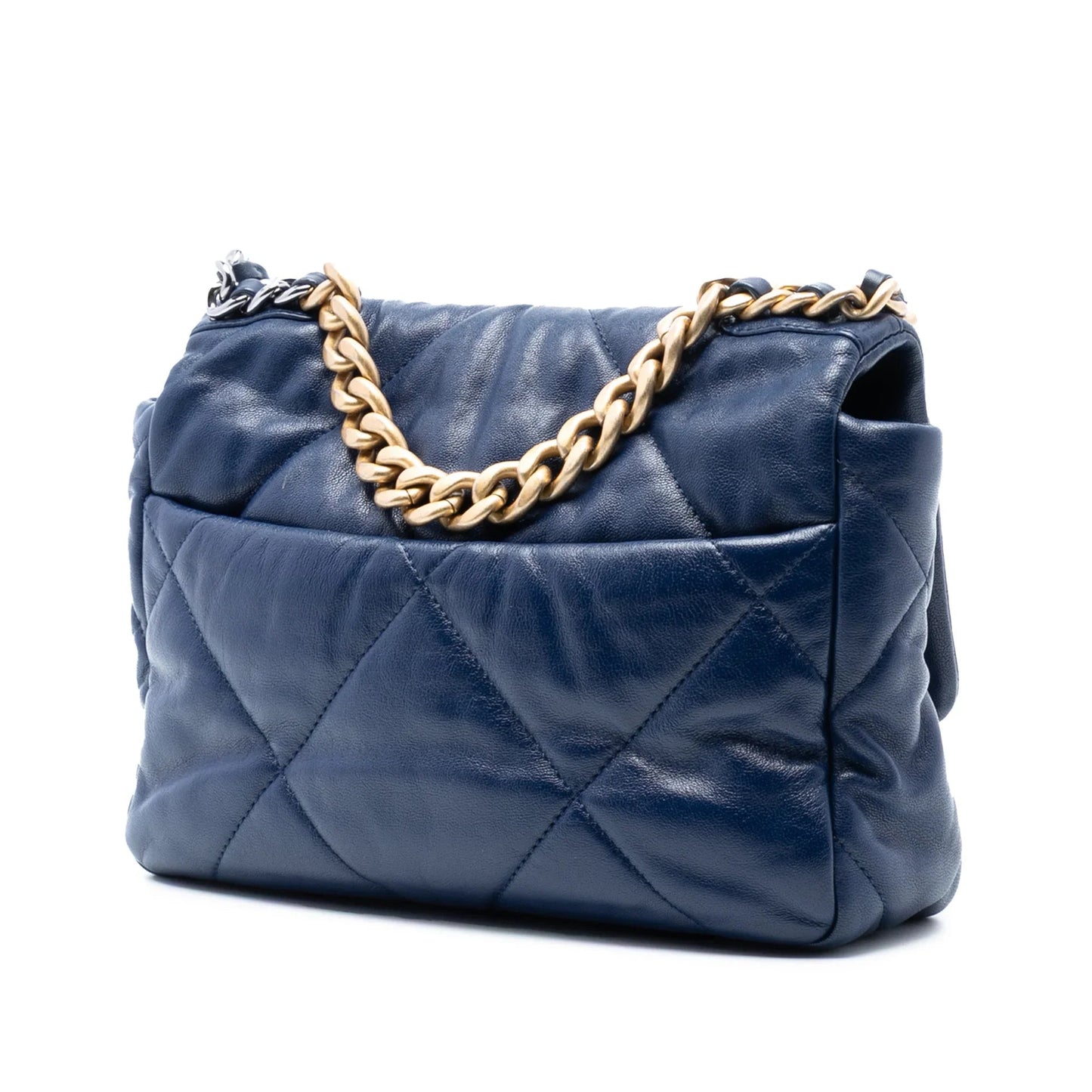 Blue Chanel Medium Lambskin 19 Flap Satchel