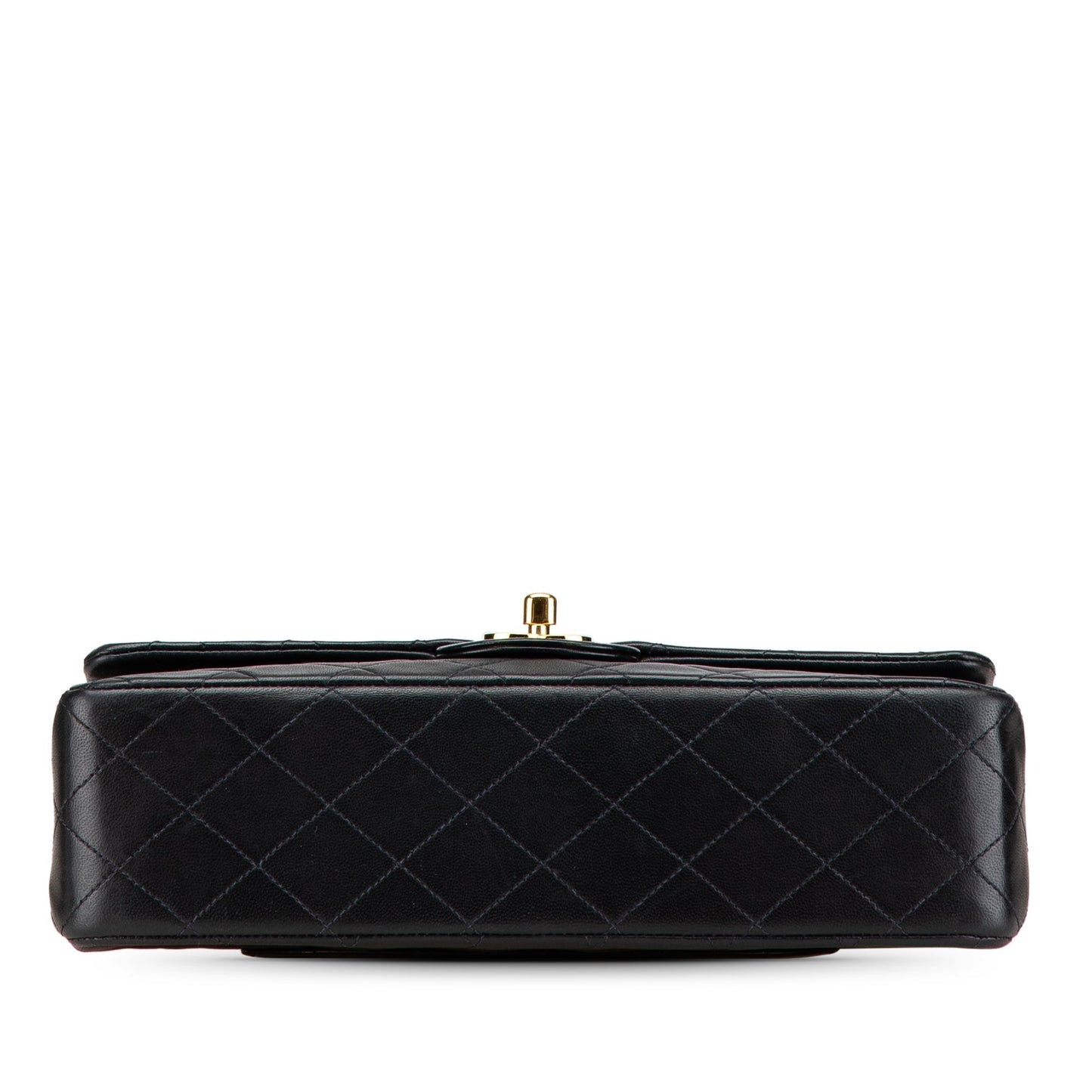 Black Chanel Medium Classic Lambskin Double Flap Shoulder Bag