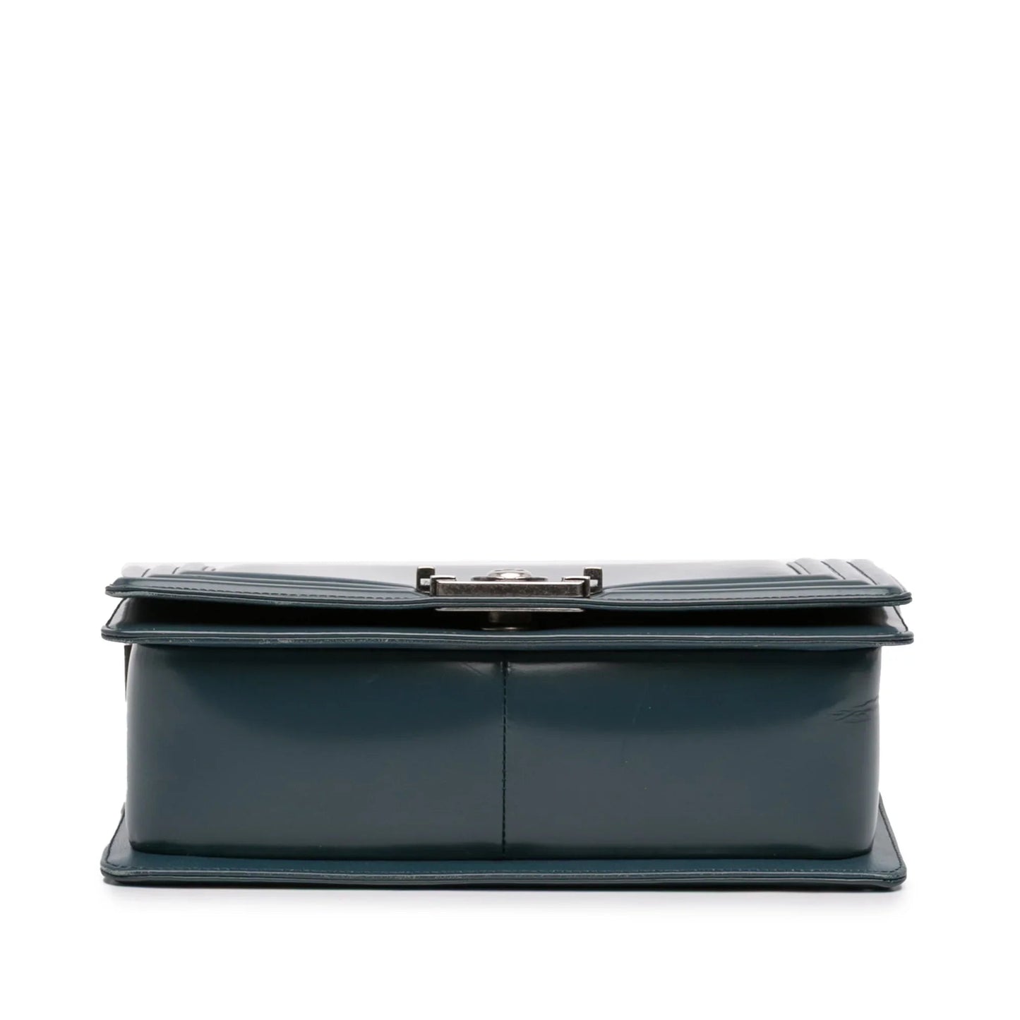 Blue Chanel Old Medium Glazed Calfskin Boy Flap Crossbody Bag