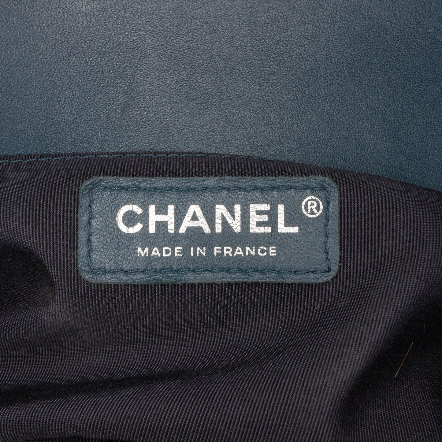 Blue Chanel Old Medium Glazed Calfskin Boy Flap Crossbody Bag