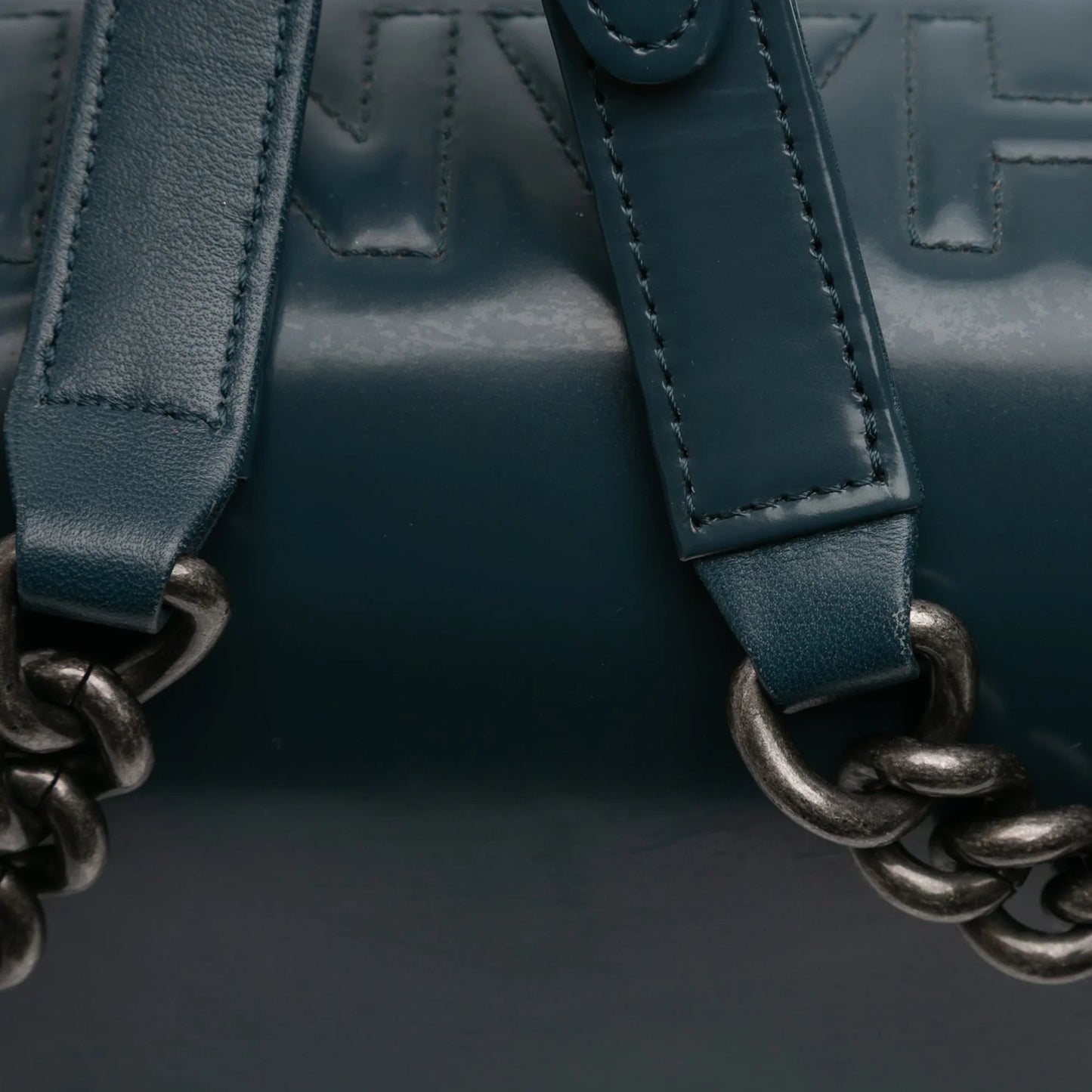Blue Chanel Old Medium Glazed Calfskin Boy Flap Crossbody Bag