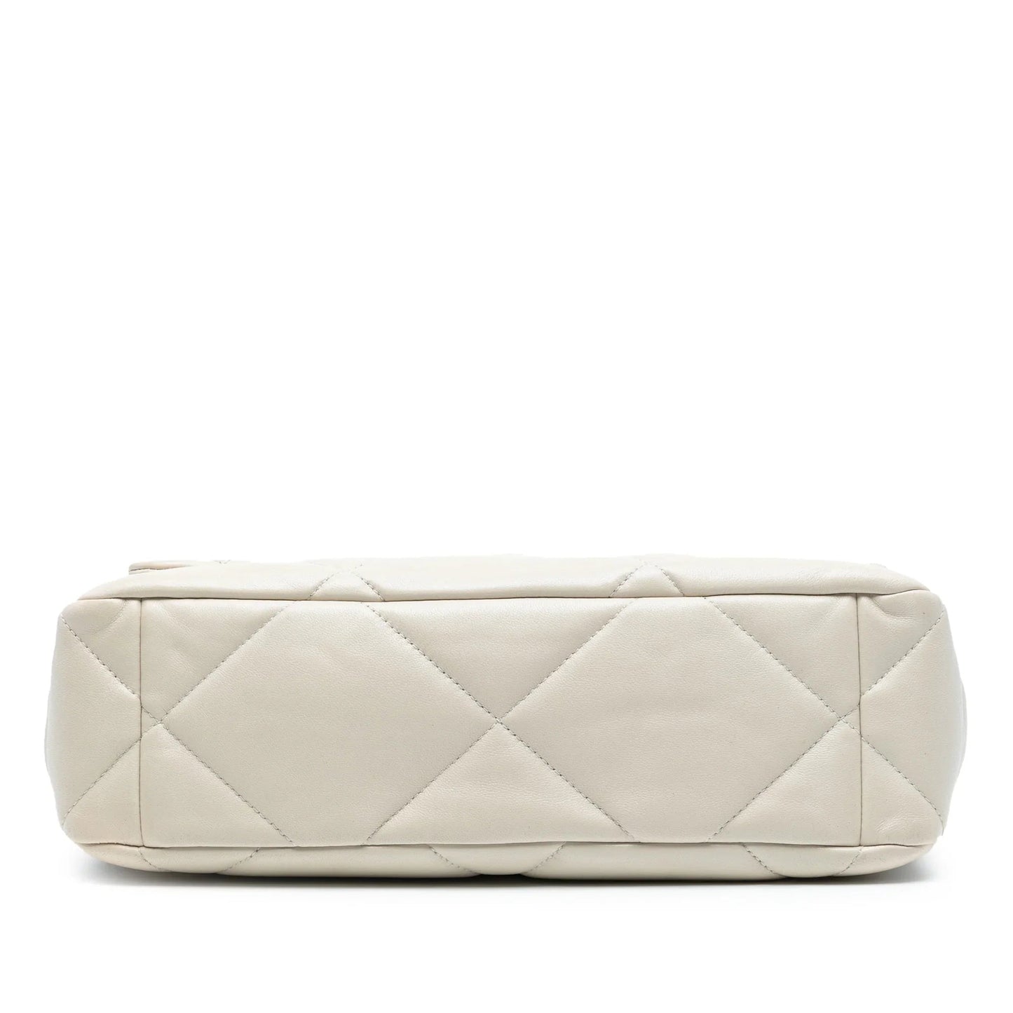 White Chanel Large Lambskin 19 Flap Satchel
