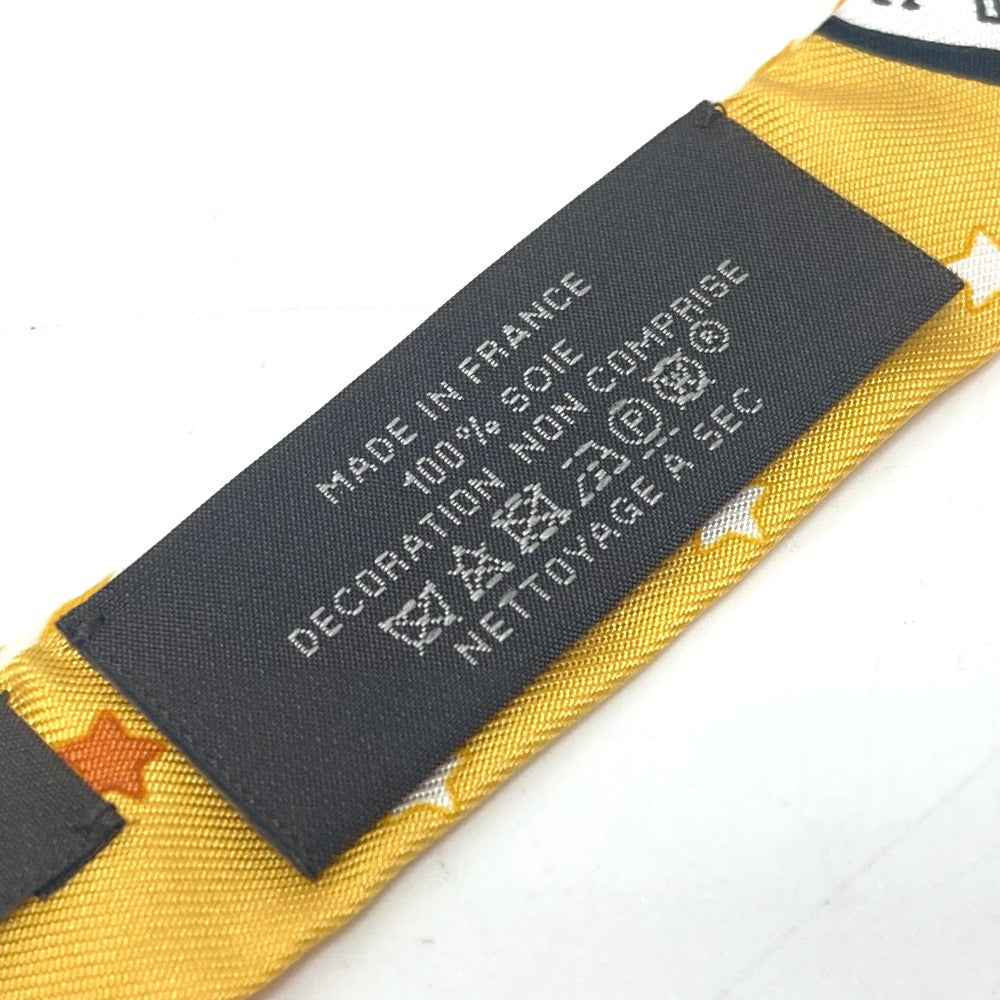 HERMES scarf silk yellow Twilly Doll Candy Herms Paris Station Women  d