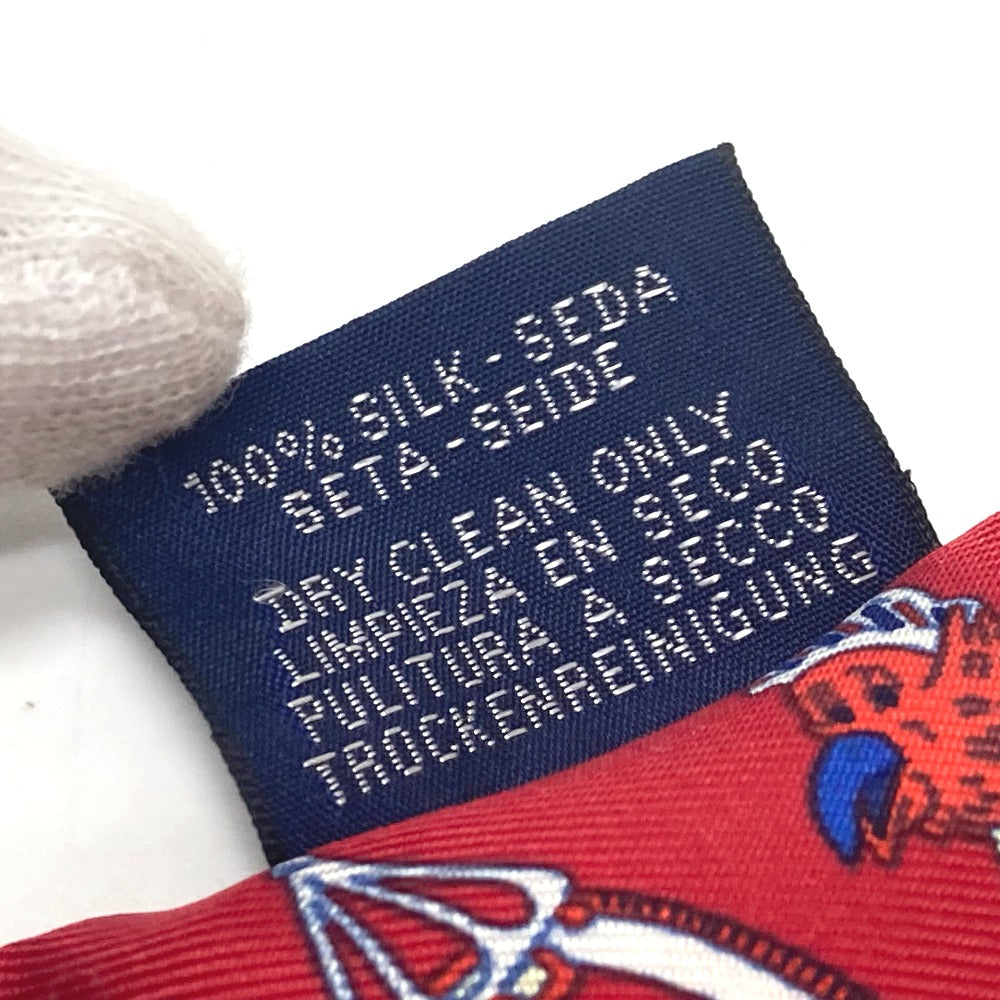 HERMES scarf silk Red animal Women  d
