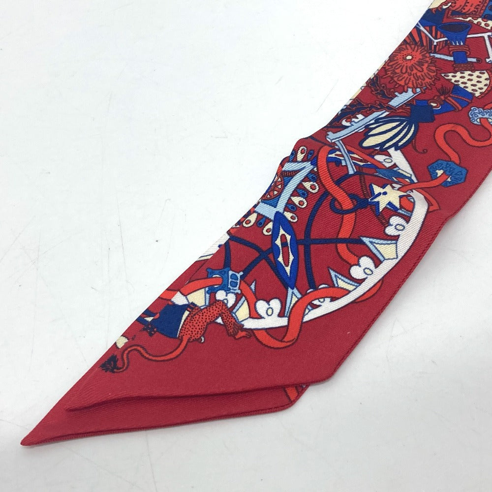 HERMES scarf silk Red animal Women  d