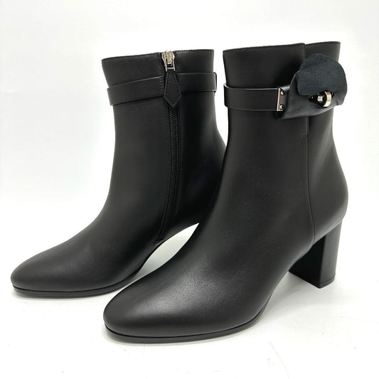 HERMES boots Calf leather black Kelly Saint Germain 36.5