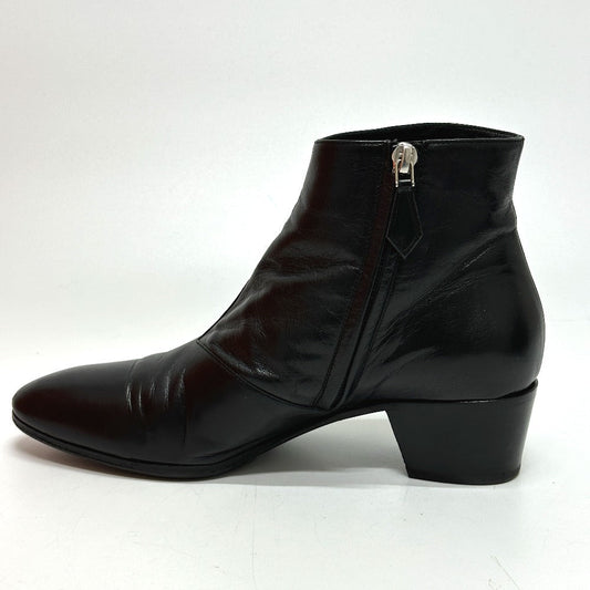 HERMES boots leather black Sistina 36.5