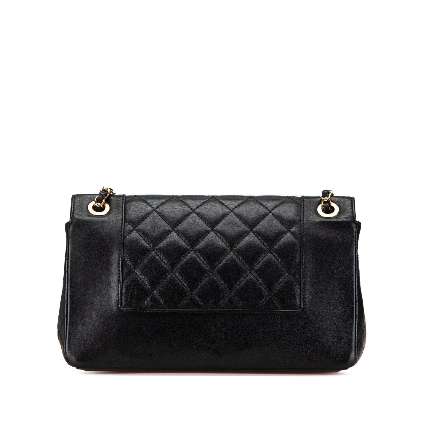 Black Chanel Medium Lambskin Mademoiselle   Double Flap Crossbody Bag