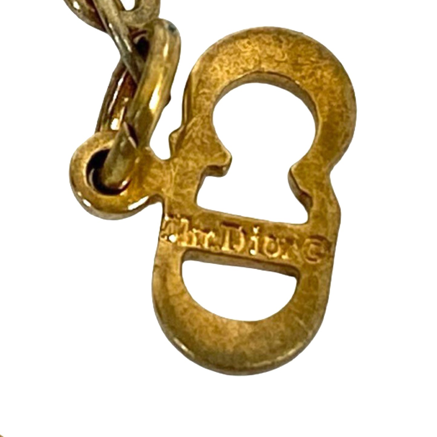 Gold Dior Gold Plated CD Logo Pendant Necklace