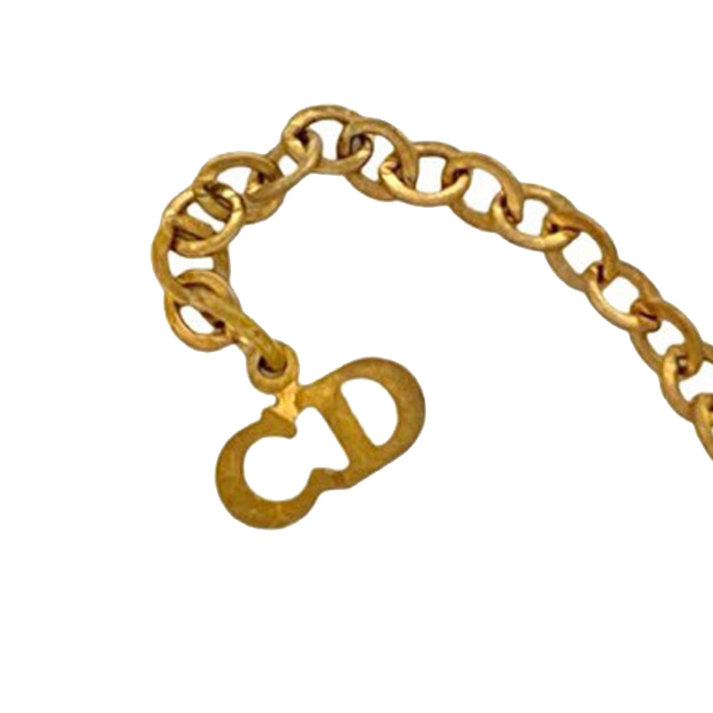 Gold Dior Gold Plated CD Logo Pendant Necklace