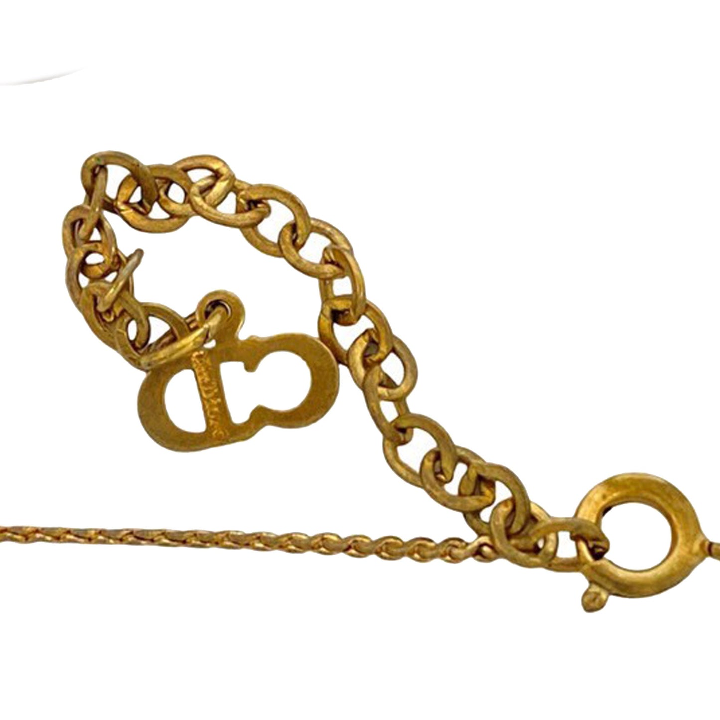 Gold Dior Gold Plated CD Logo Pendant Necklace