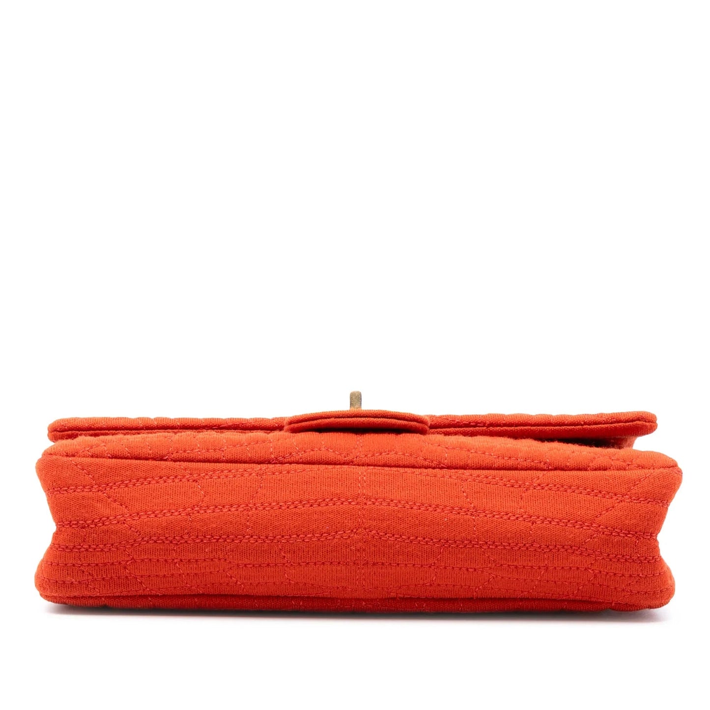 Orange Chanel Reissue 2.55 Quilted Jersey Coco Croc Double Flap 225 Shoulder Bag
