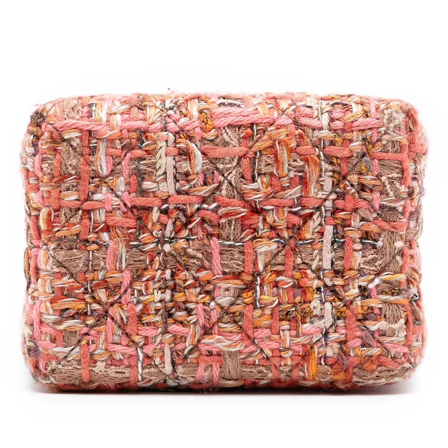 Pink Chanel CC Tweed Chain Vertical Box Crossbody
