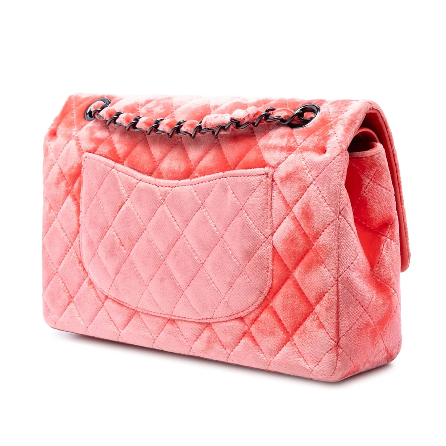 Red Chanel Medium Classic Velvet Double Flap Shoulder Bag
