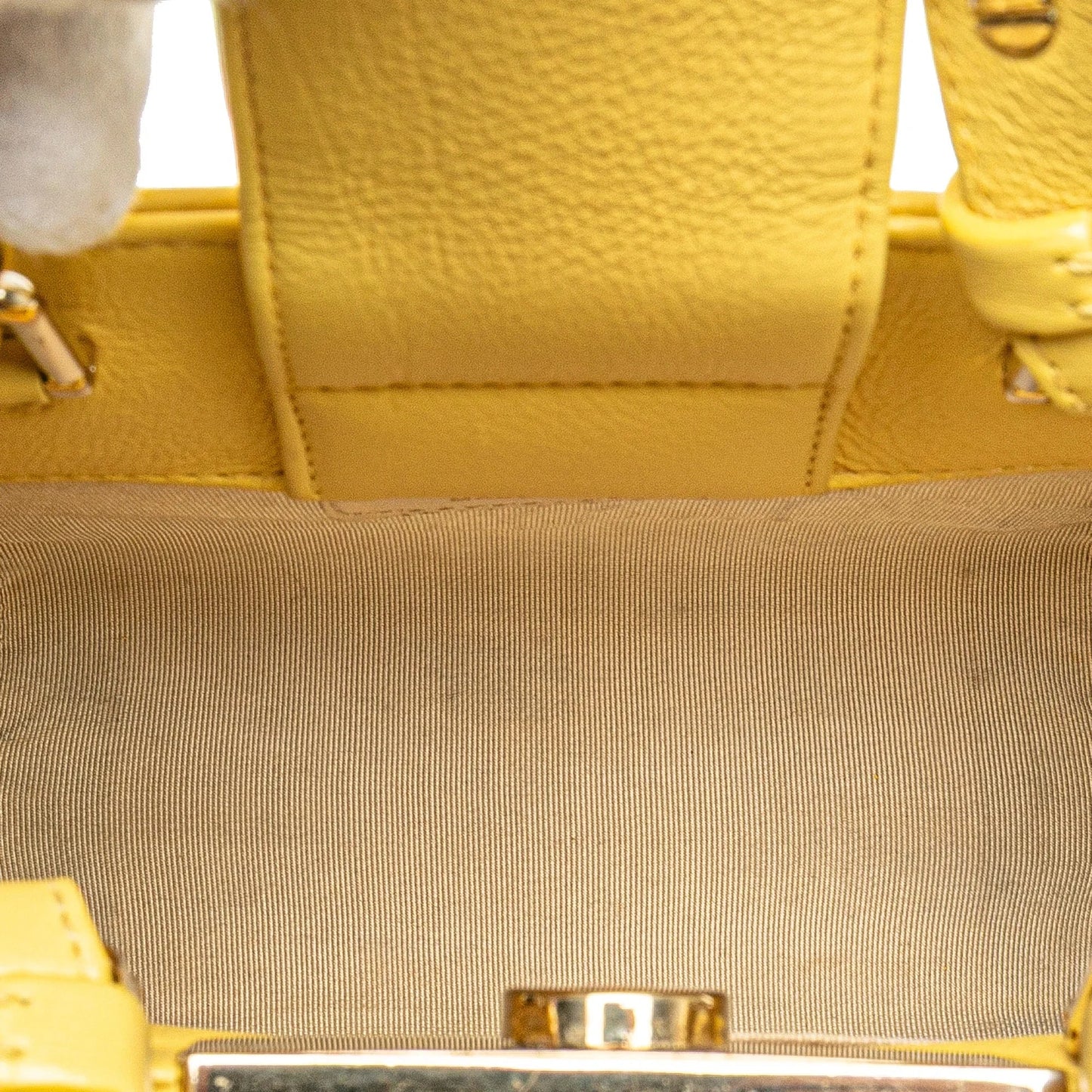 Yellow Chanel Mini Calfskin Label  Shopping Tote Satchel