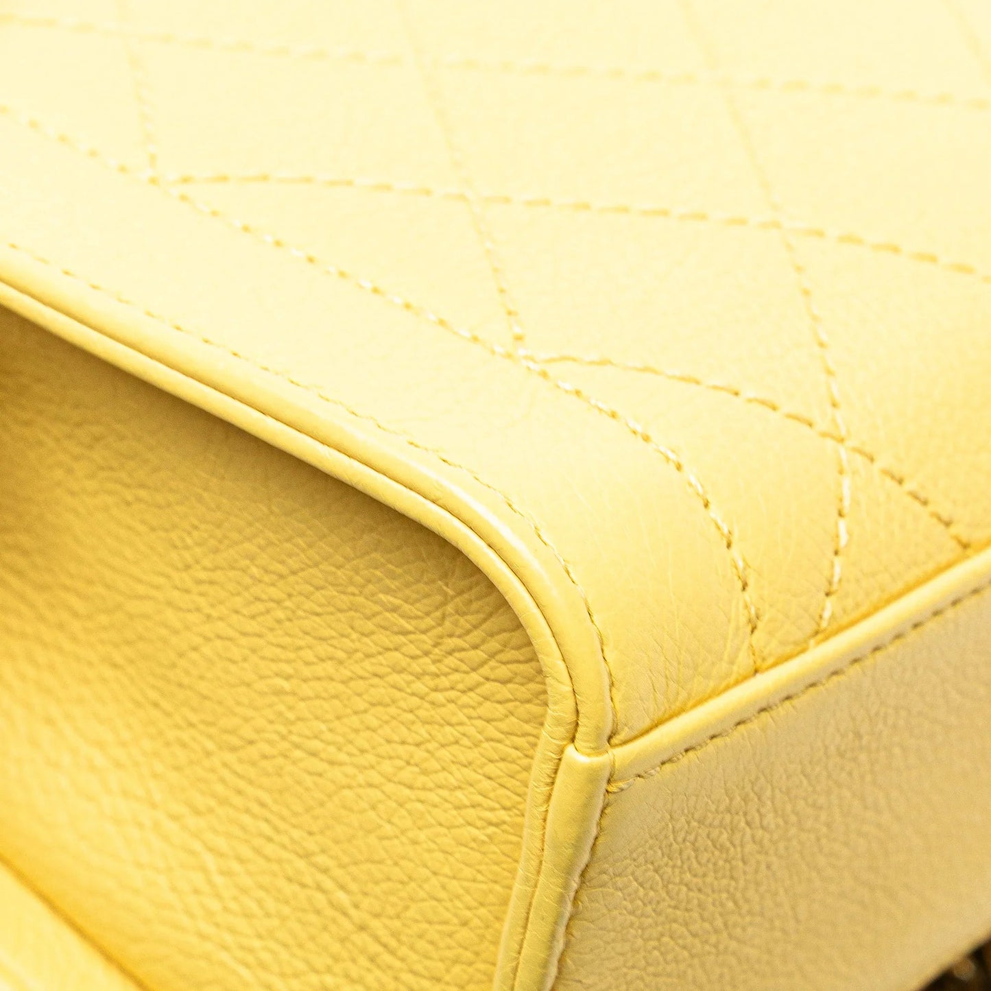 Yellow Chanel Mini Calfskin Label  Shopping Tote Satchel