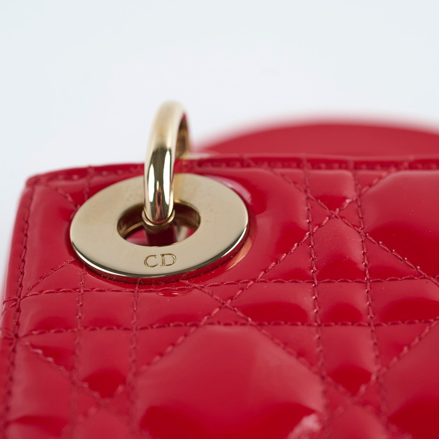 Christian Dior Mini Lady Dior Patent Red