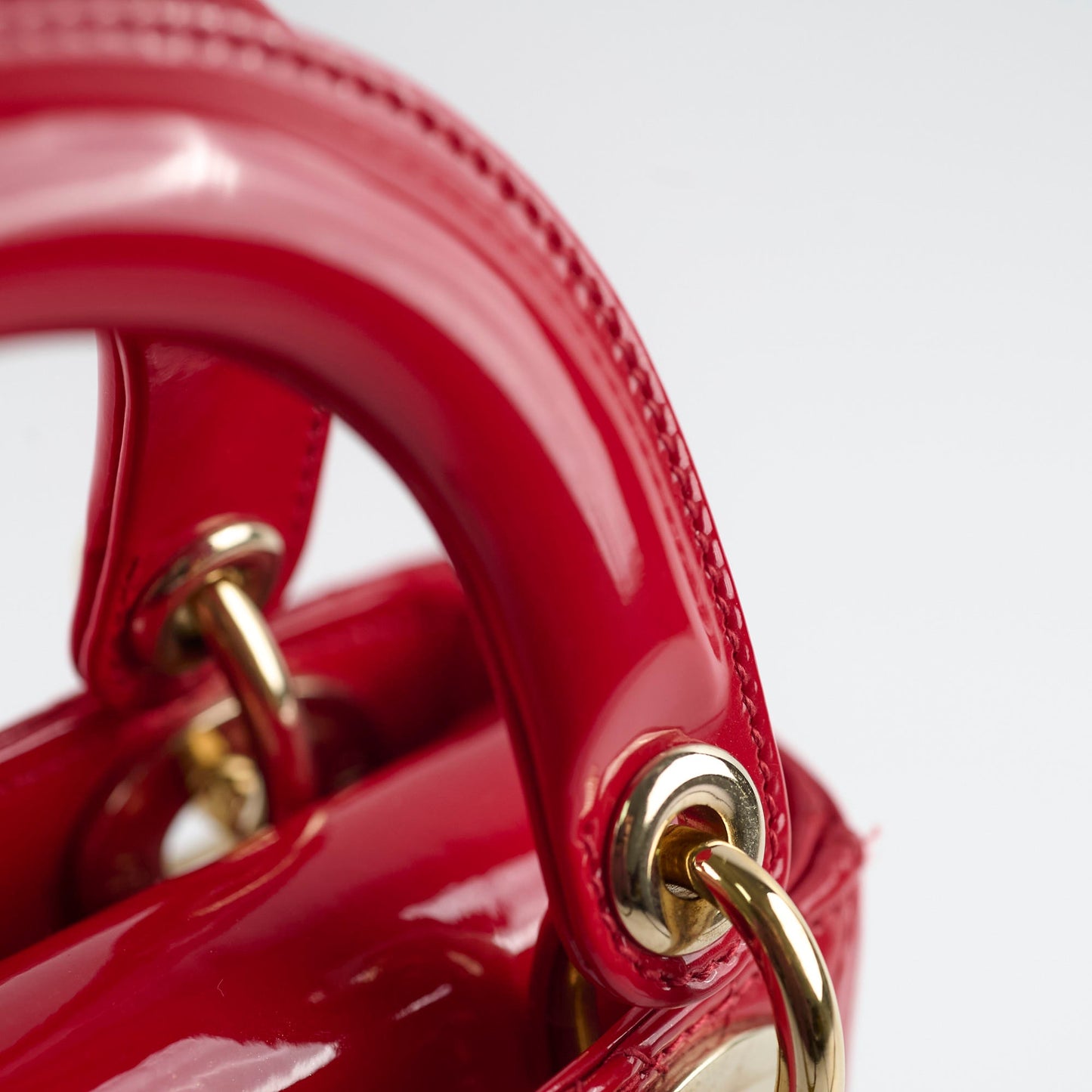 Christian Dior Mini Lady Dior Patent Red