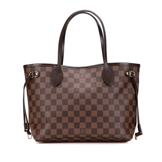 Brown Louis Vuitton Damier Ebene Neverfull PM Tote Bag