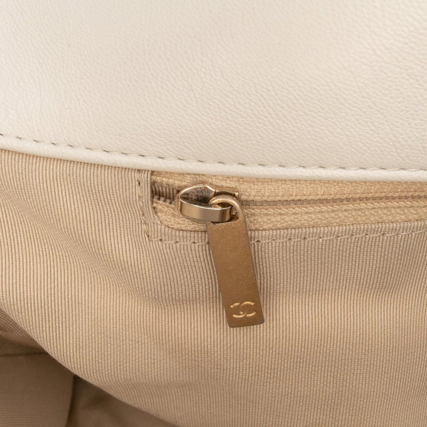 White Chanel Maxi Lambskin 19 Flap Satchel