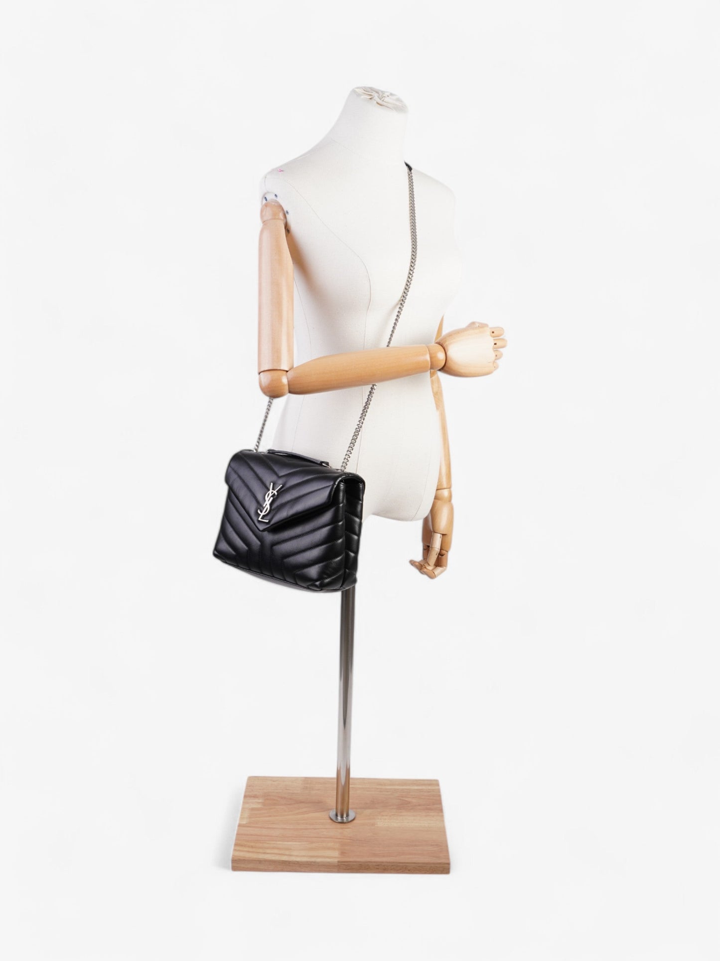 Saint Laurent Lou Lou Black Lambskin Leather Small