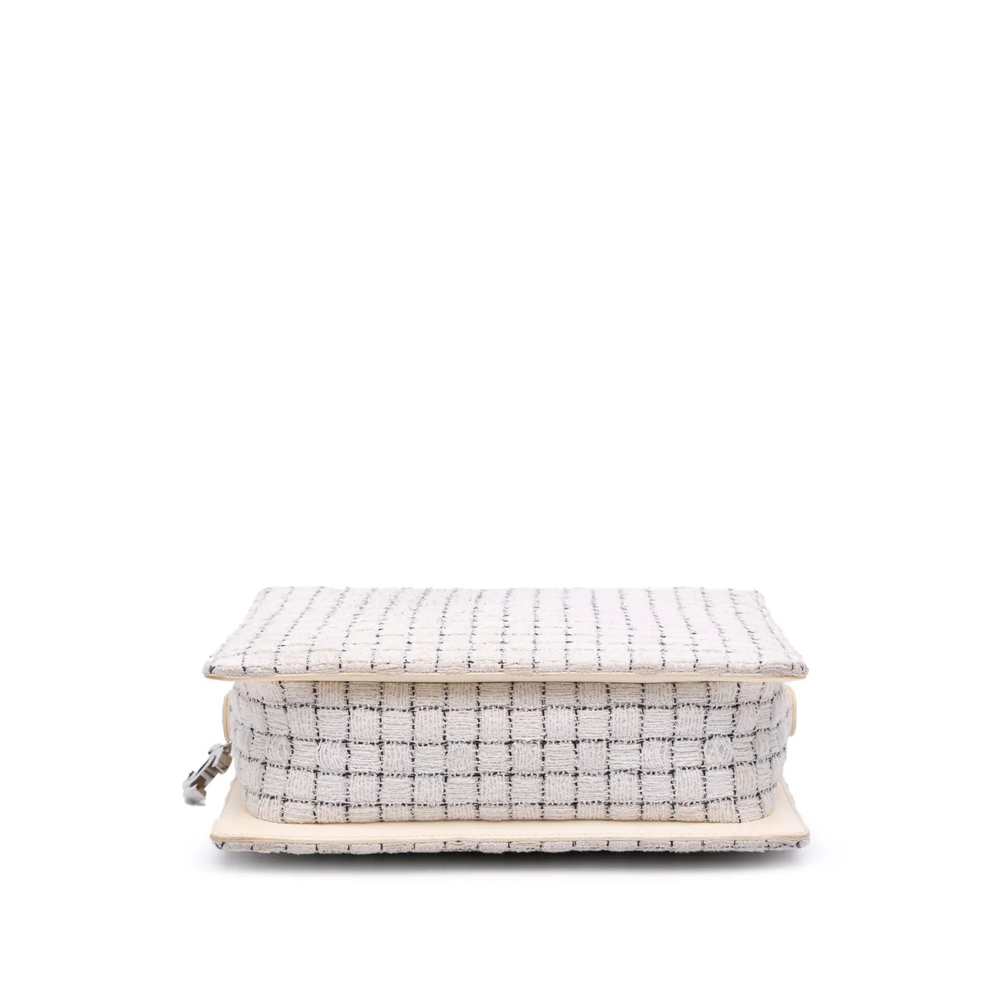 White Chanel Small Tweed and Resin Zipped Shopping Bag