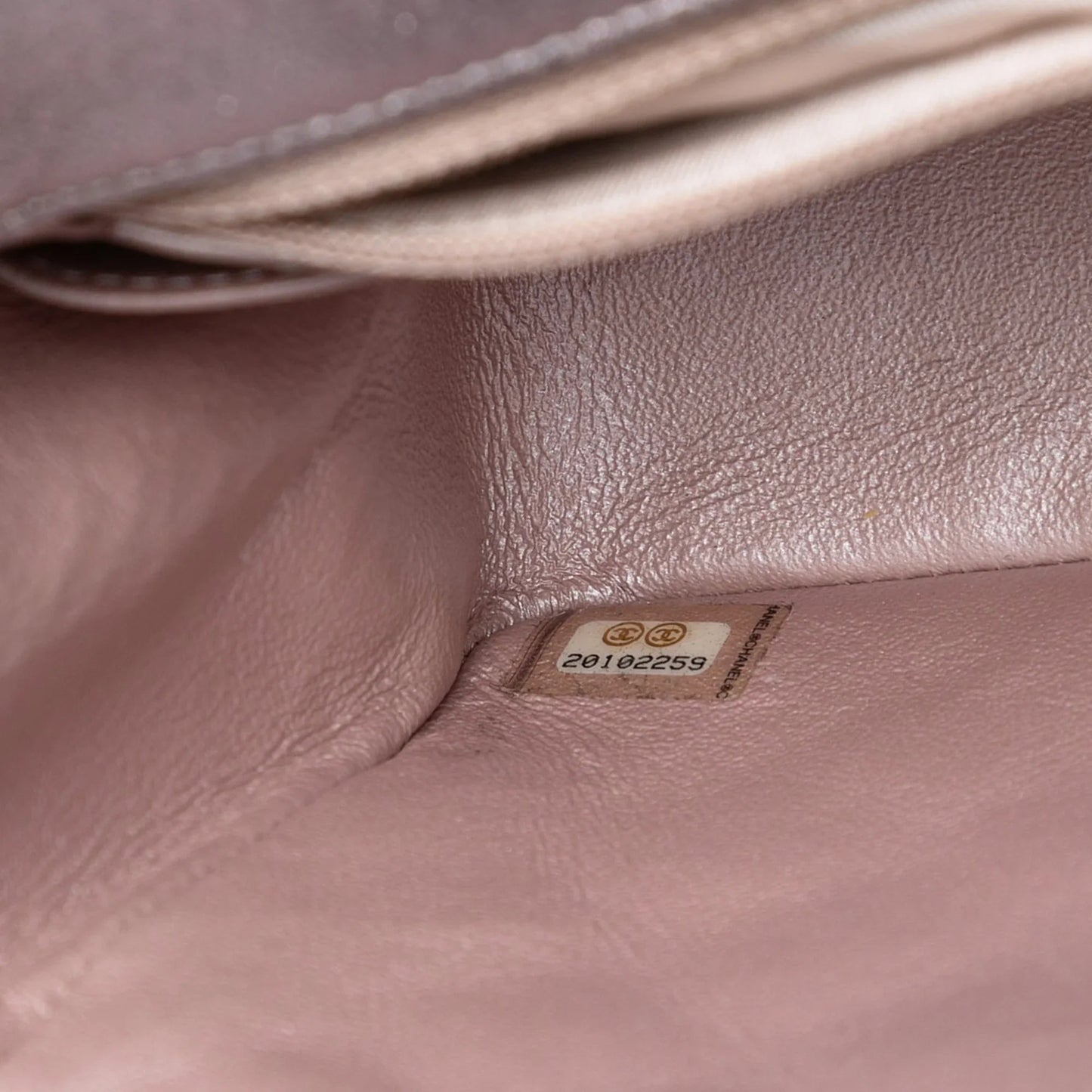 Pink Chanel Mini Square Classic Iridescent Calfskin Single Flap Crossbody Bag