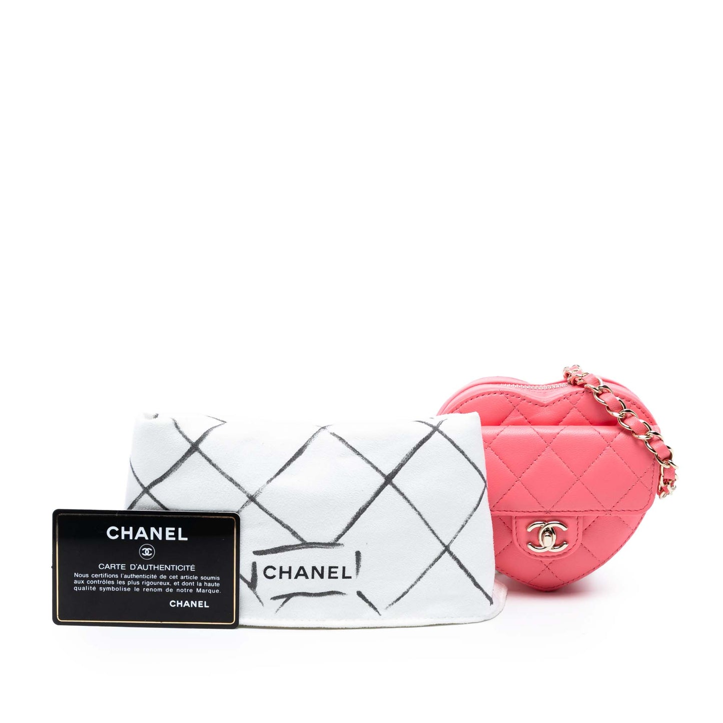 Pink Chanel Mini Lambskin CC in Love Heart Crossbody