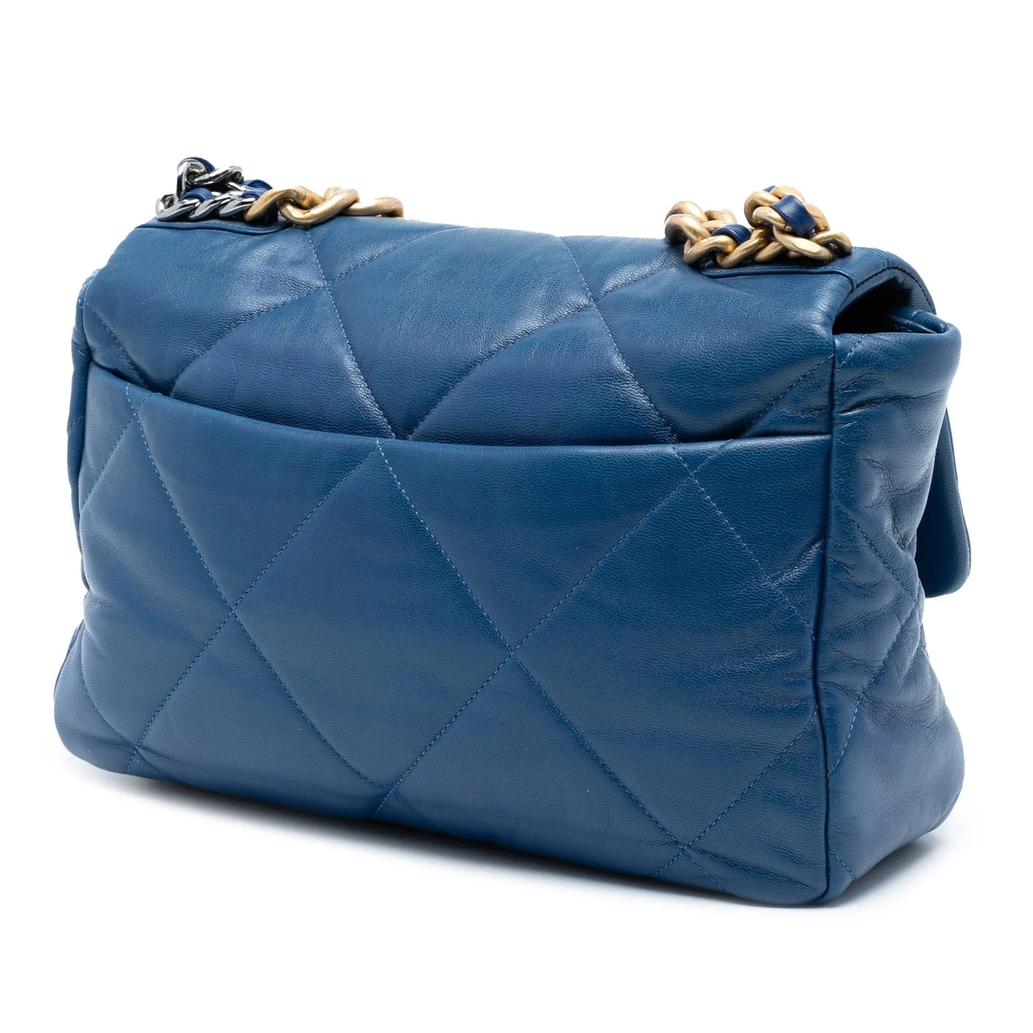Blue Chanel Large Lambskin 19 Flap Satchel