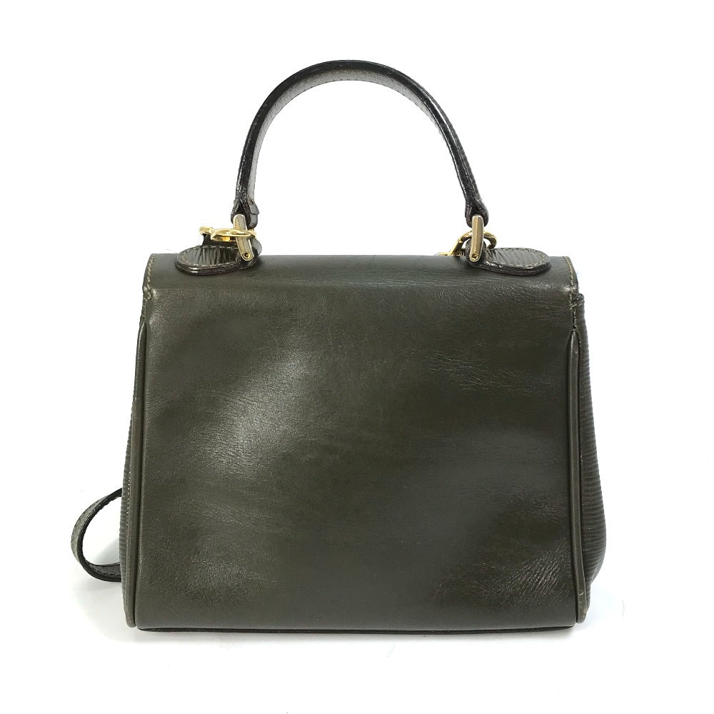 FENDI Shoulder Bag leather khaki handbag bag   Women
