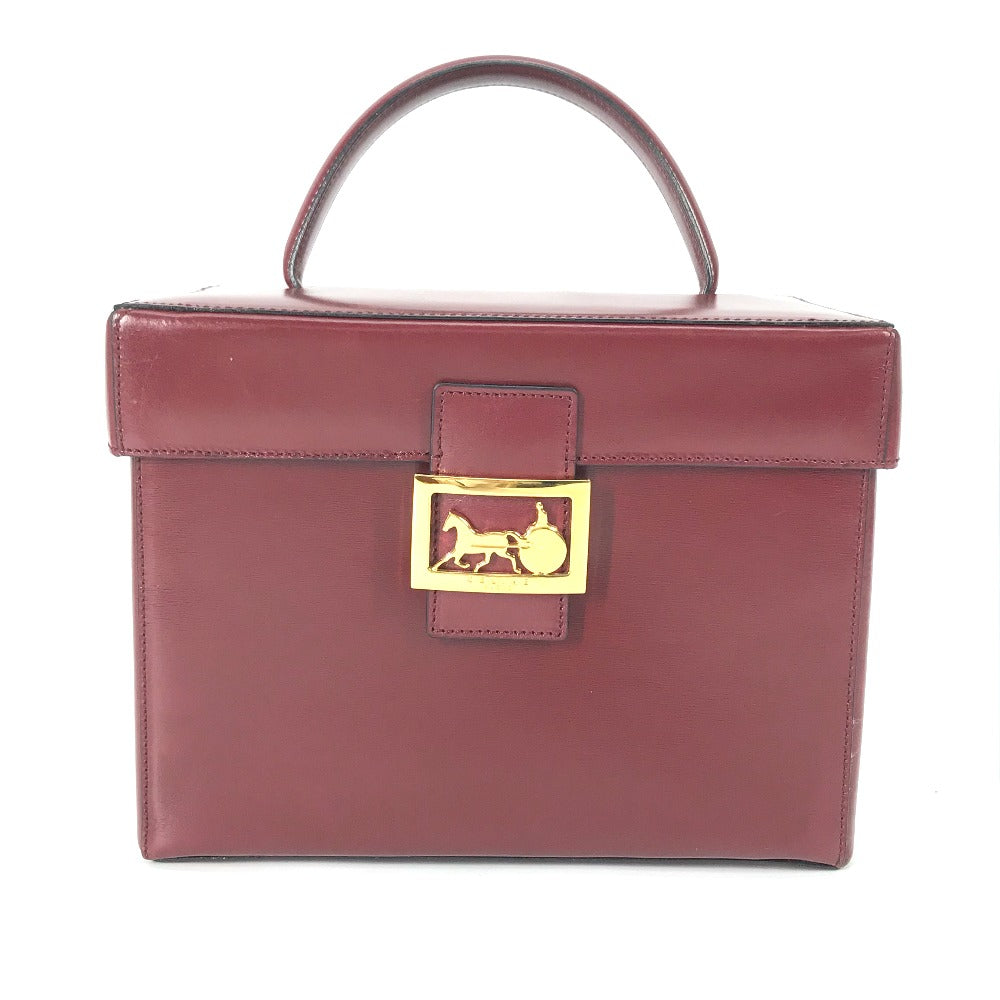 CELINE Handbag leather Bordeauxtype   Vanity Carriage Metal Women