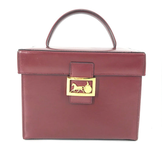 CELINE Handbag leather Bordeauxtype   Vanity Carriage Metal Women