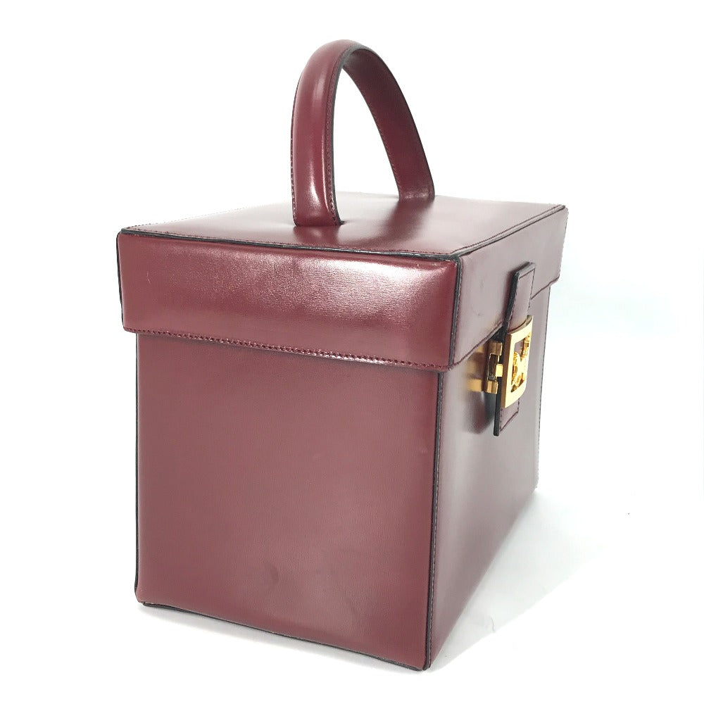 CELINE Handbag leather Bordeauxtype   Vanity Carriage Metal Women