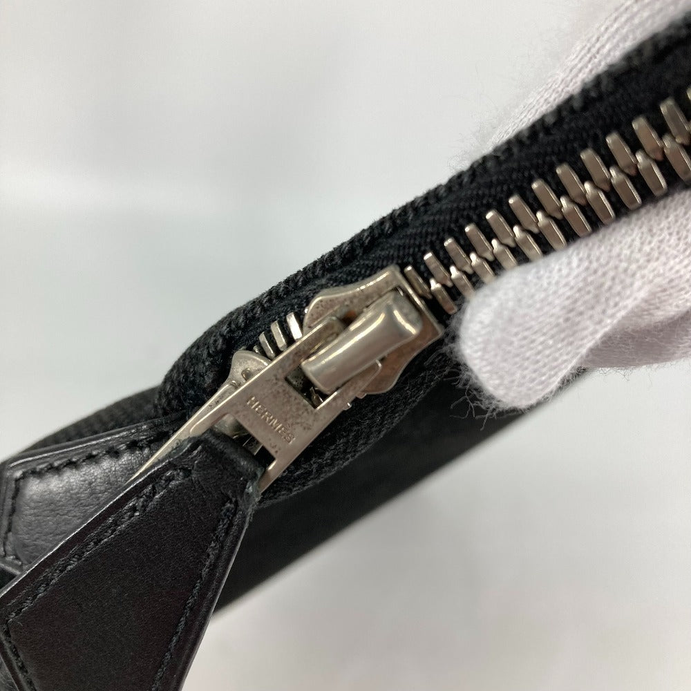 HERMES Tote Bag Toile H, Leather black Sacquibou PM mens  d