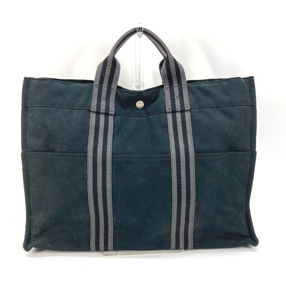 HERMES Tote Bag canvas black Fool Toe MM Women  d