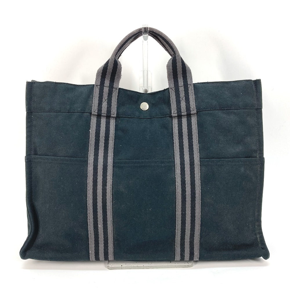 HERMES Tote Bag canvas black Fool Toe MM Women  d