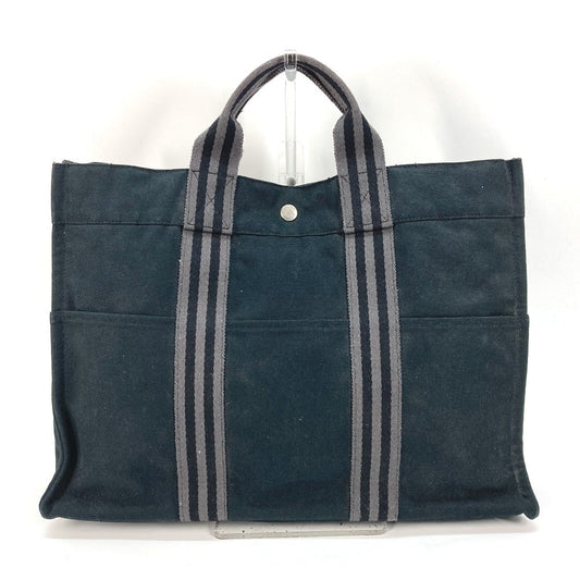HERMES Tote Bag canvas black Fool Toe MM Women  d