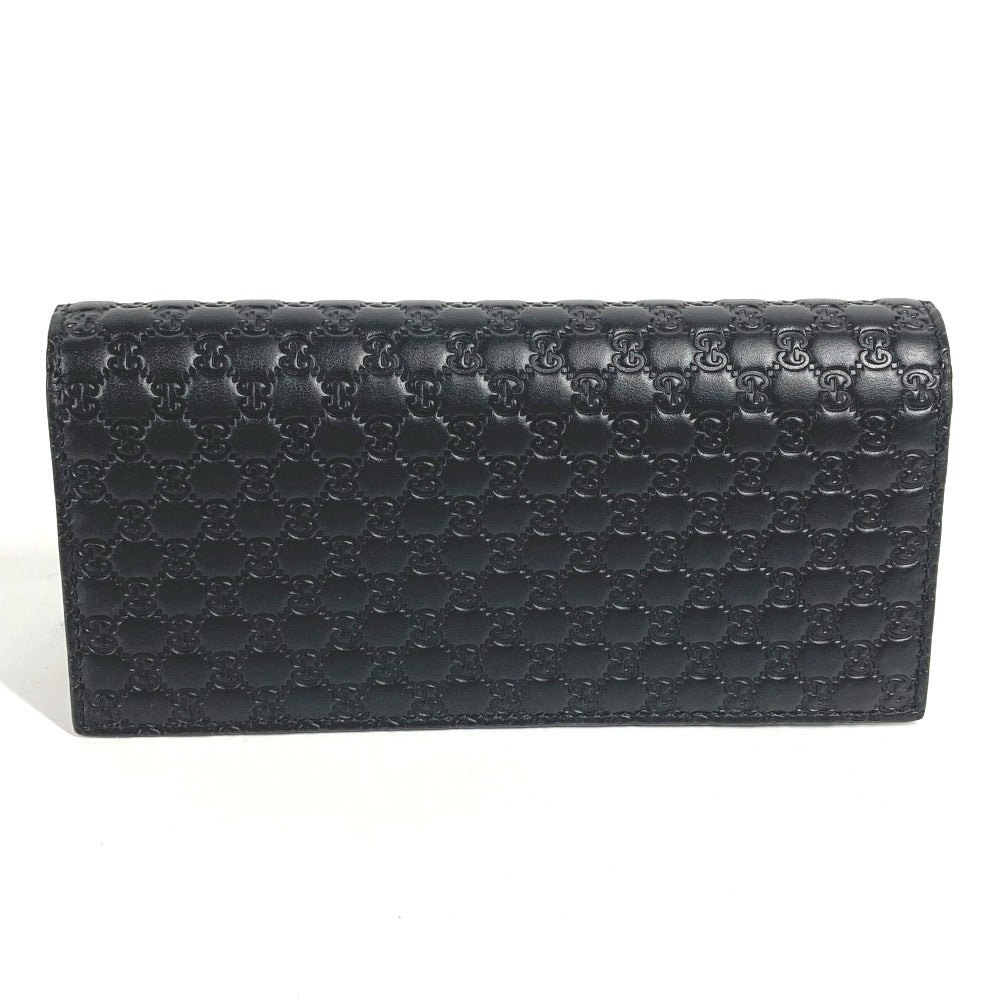 GUCCI Long Wallet Purse 544479 Sima leather black Micro Guccisima GG mens