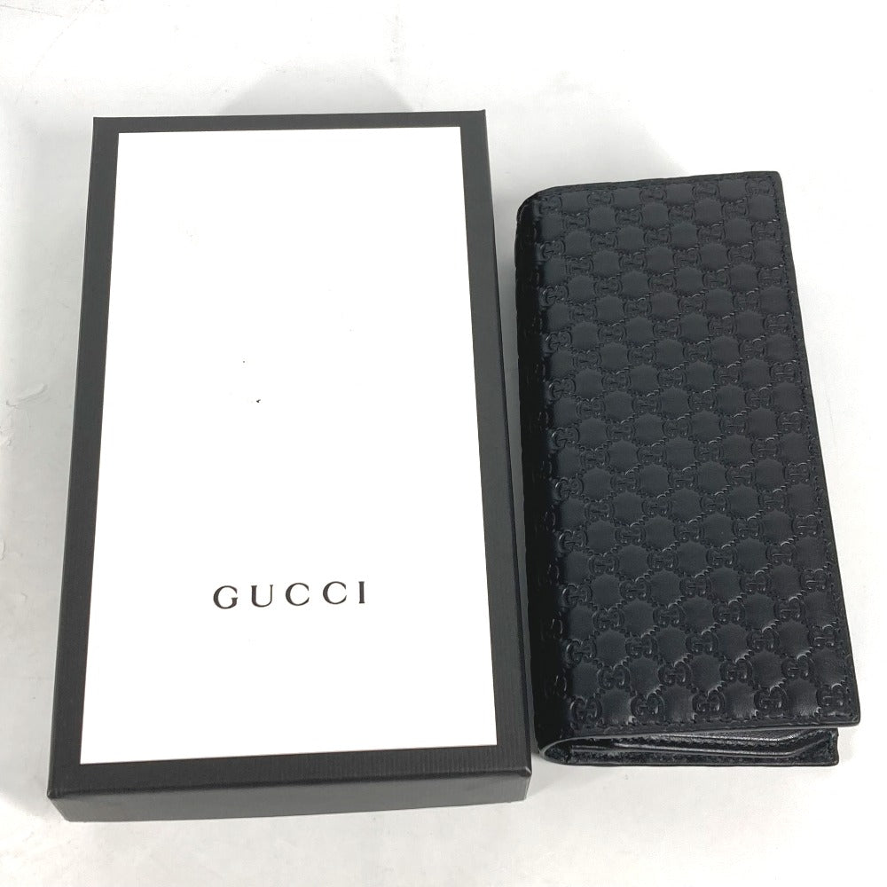GUCCI Long Wallet Purse 544479 Sima leather black Micro Guccisima GG mens