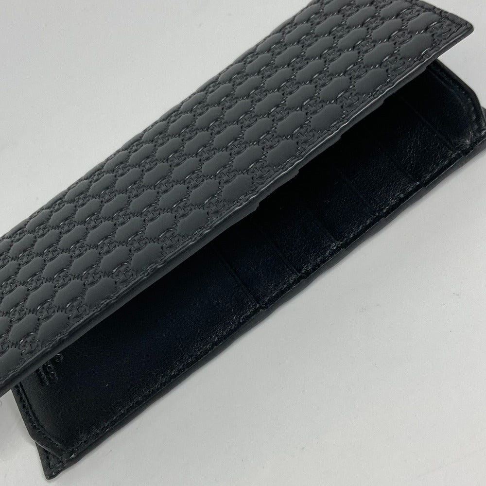 GUCCI Long Wallet Purse 544479 Sima leather black Micro Guccisima GG mens